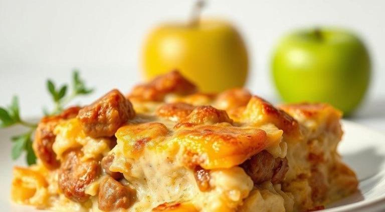 james martin breakfast sausage and apple casserole